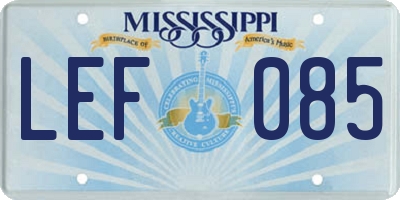MS license plate LEF085