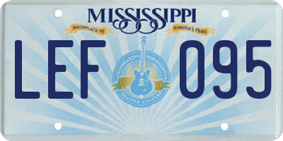 MS license plate LEF095
