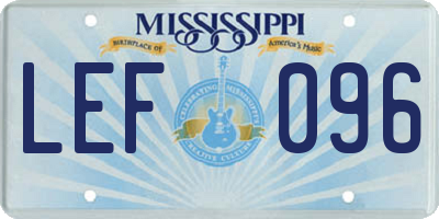 MS license plate LEF096