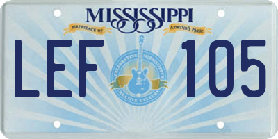 MS license plate LEF105