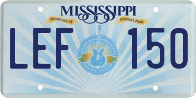 MS license plate LEF150