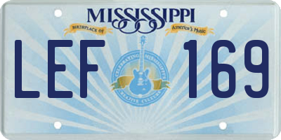 MS license plate LEF169