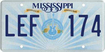 MS license plate LEF174