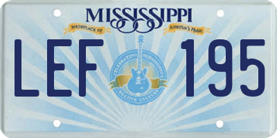 MS license plate LEF195