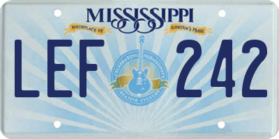 MS license plate LEF242