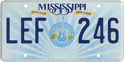 MS license plate LEF246