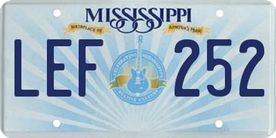 MS license plate LEF252