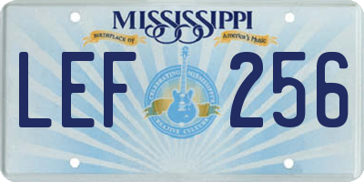 MS license plate LEF256