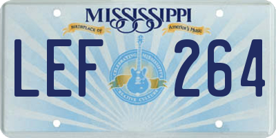 MS license plate LEF264