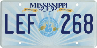 MS license plate LEF268