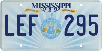 MS license plate LEF295