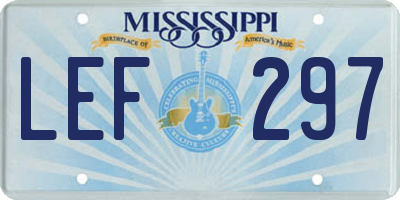 MS license plate LEF297