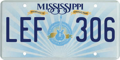 MS license plate LEF306