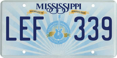 MS license plate LEF339