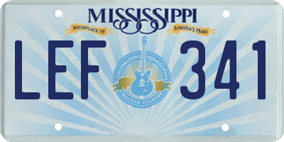 MS license plate LEF341