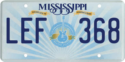 MS license plate LEF368