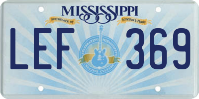 MS license plate LEF369