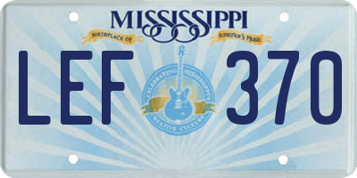 MS license plate LEF370