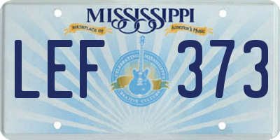 MS license plate LEF373