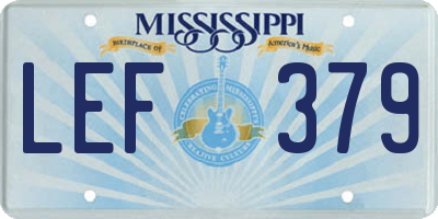 MS license plate LEF379