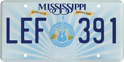MS license plate LEF391