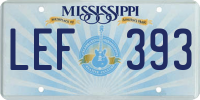 MS license plate LEF393