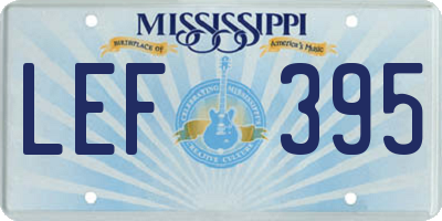 MS license plate LEF395
