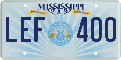 MS license plate LEF400