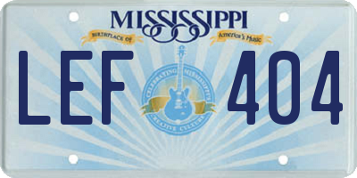 MS license plate LEF404