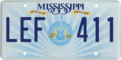 MS license plate LEF411