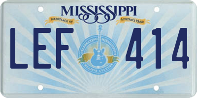 MS license plate LEF414