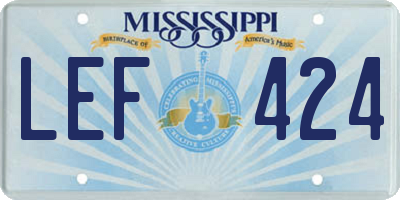 MS license plate LEF424