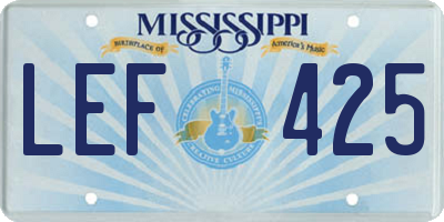 MS license plate LEF425
