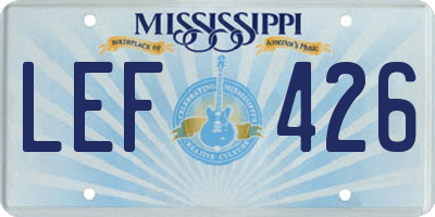 MS license plate LEF426
