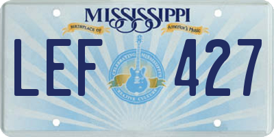 MS license plate LEF427