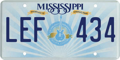 MS license plate LEF434