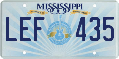MS license plate LEF435