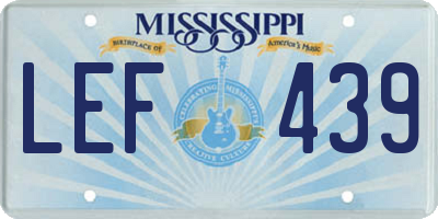 MS license plate LEF439