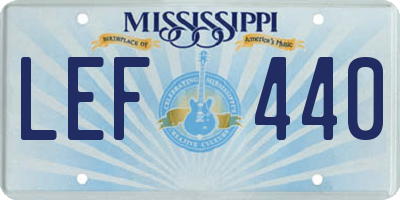 MS license plate LEF440