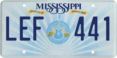 MS license plate LEF441