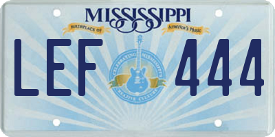 MS license plate LEF444