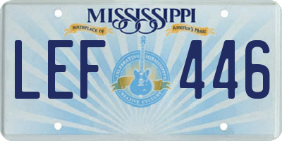 MS license plate LEF446