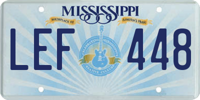MS license plate LEF448