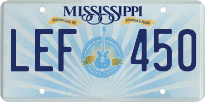 MS license plate LEF450