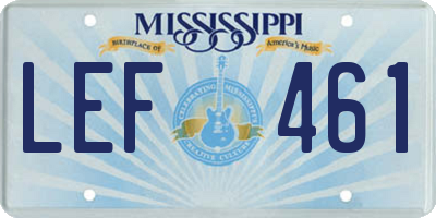 MS license plate LEF461