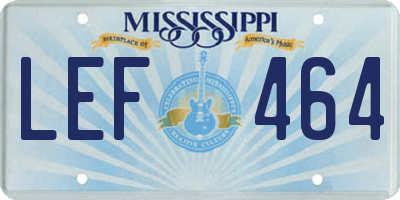 MS license plate LEF464