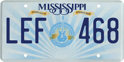 MS license plate LEF468