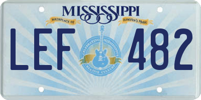 MS license plate LEF482