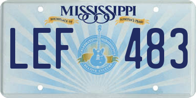 MS license plate LEF483