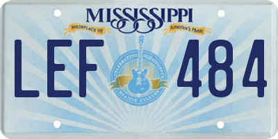 MS license plate LEF484